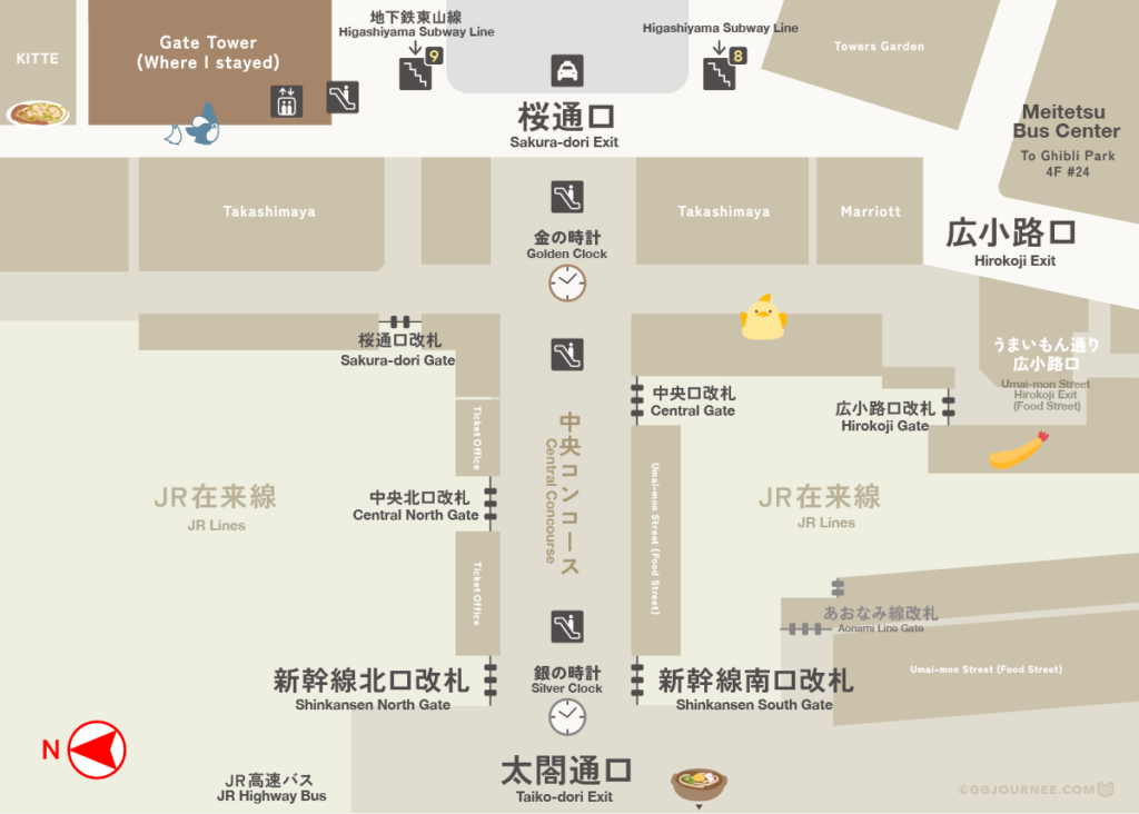 map of Nagoya station